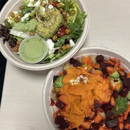 rainbow bowl and avocado greens salad rainbow bowl and avocado greens salad