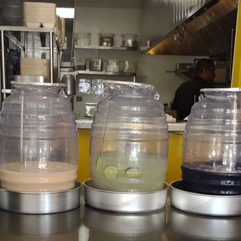 Acapela Modern Mex - Aguas frescas on display - Tacos Near Me - La Mesa, California Acapela Modern Mex - Aguas frescas on display - Tacos Near Me - La Mesa, California