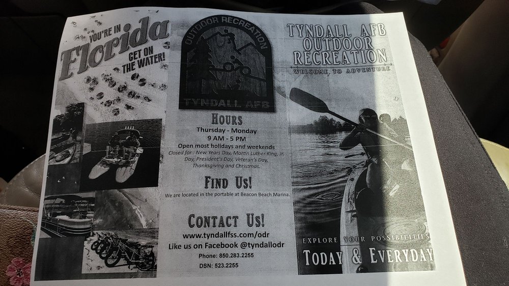 TYNDALL AFB OUTDOOR RECREATION Updated July 2024 445 Suwannee Rd Bldg, Tyndall AFB, Florida