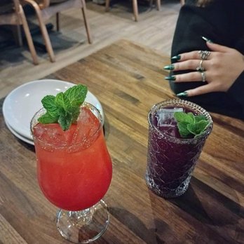 Eureka! - Watermelon Hibiscus spicy agua fresca and lavender tea - American Near Me - Indian Wells, California Eureka! - Watermelon Hibiscus spicy agua fresca and lavender tea - American Near Me - Indian Wells, California
