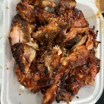 Elways Smokehouse - This is the chicken AFTER two of ustook a dinner portion!!! - Food Trucks Near Me - Goulds miami, Florida