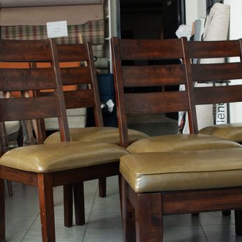 Oscar's Upholstery Studio - Dining room chairs reupholstered in a beautiful olive vinyl - Furniture Reupholstery Near Me - San Dimas, California