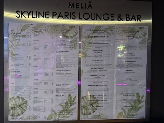 Menu photo 1 Skyline Lounge & Bar Courbevoie, 92 Menu photo 1 Skyline Lounge & Bar Courbevoie, 92