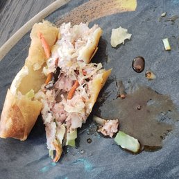 Spoiled and uncooked pork eggrolls Spoiled and uncooked pork eggrolls