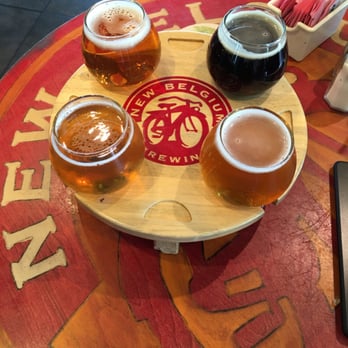 New Belgium Hub - Beer flight. - New American Near Me - Denver, Colorado New Belgium Hub - Beer flight. - New American Near Me - Denver, Colorado
