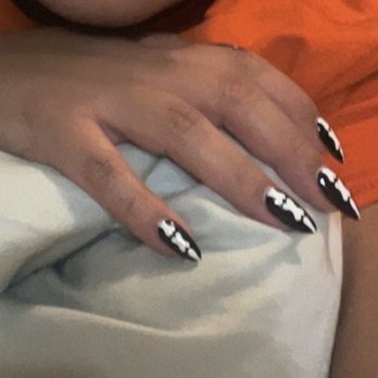 Glitter Nail Bar - The coolest Halloween nails, bones black and white. I got lots of compliments on these - Nail Salons Near Me - Chandler, Arizona Glitter Nail Bar - The coolest Halloween nails, bones black and white. I got lots of compliments on these - Nail Salons Near Me - Chandler, Arizona