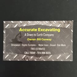 Accurate Excavating - Business card