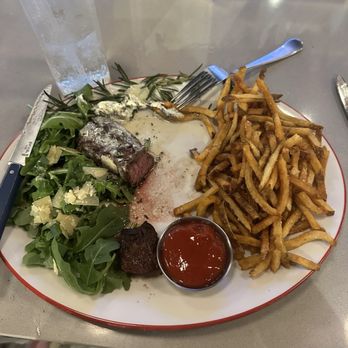 Salted Melon - Steak well done with side of fries - Cocktail Bars Near Me - Charlotte, North Carolina