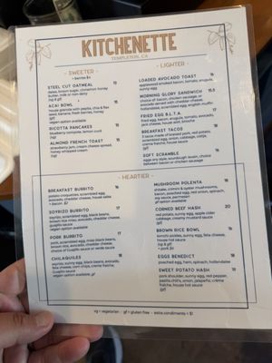 Menu photo 1 Kitchenette Templeton, CA