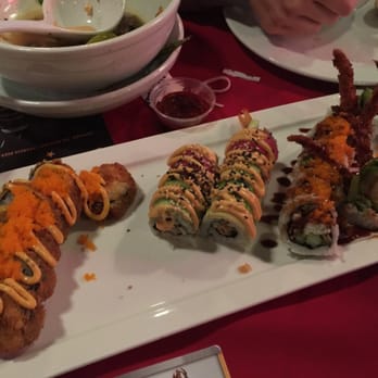Drunkn' Noodlez - Delicious sushi! Can't remember name of 1st two rolls. Last one on right is "The Corpus Christi Housewives". - Asian Fusion Near Me - Corpus Christi, Texas Drunkn' Noodlez - Delicious sushi! Can't remember name of 1st two rolls. Last one on right is "The Corpus Christi Housewives". - Asian Fusion Near Me - Corpus Christi, Texas