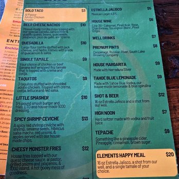 Elements Eatery & Bar - happy hour - Cocktail Bars Near Me - South Lake Tahoe, California Elements Eatery & Bar - happy hour - Cocktail Bars Near Me - South Lake Tahoe, California