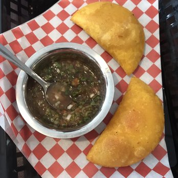 ArePA George - Empanadas with salsa - Colombian Near Me - Chicago, Illinois