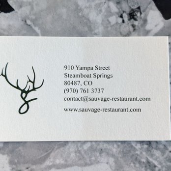 Sauvage - Biz card back - French Near Me - Steamboat Springs, Colorado Sauvage - Biz card back - French Near Me - Steamboat Springs, Colorado