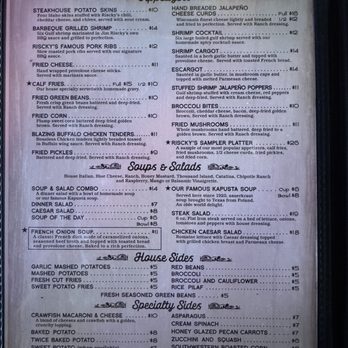 Riscky's Steakhouse - Menu - Steakhouses Near Me - Fort Worth, Texas Riscky's Steakhouse - Menu - Steakhouses Near Me - Fort Worth, Texas