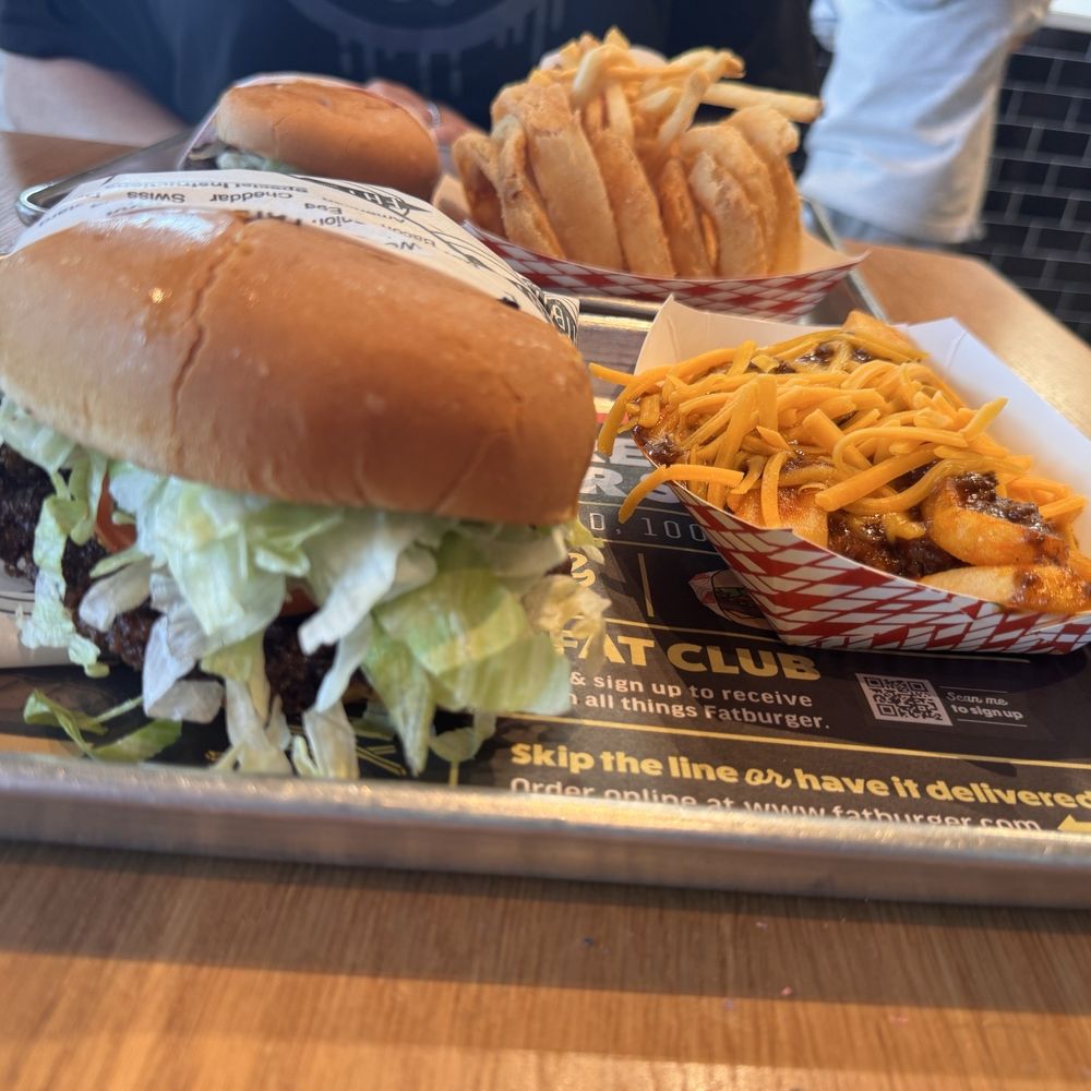 Fatburger - Large Fatburger (1/2 lb.) & Chili Cheese Fries - Burgers Near Me - Celebration, Florida