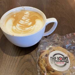 Latte and HUGE cookie