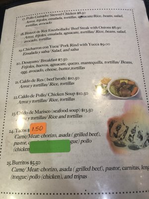 Menu photo 3 Restaurante Honduras Nashville, TN