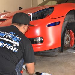 iWrap - Color Change wrap - blue to red and black on this Corvette