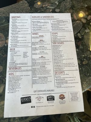 Menu photo 1 Lucky’s Blind Fish Grill Lapeer, MI