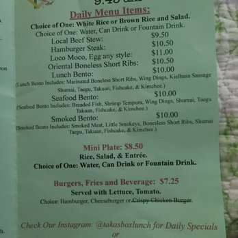 Taka's Box Lunch - Breakfast & Brunch Near Me - Honolulu, Hawaii