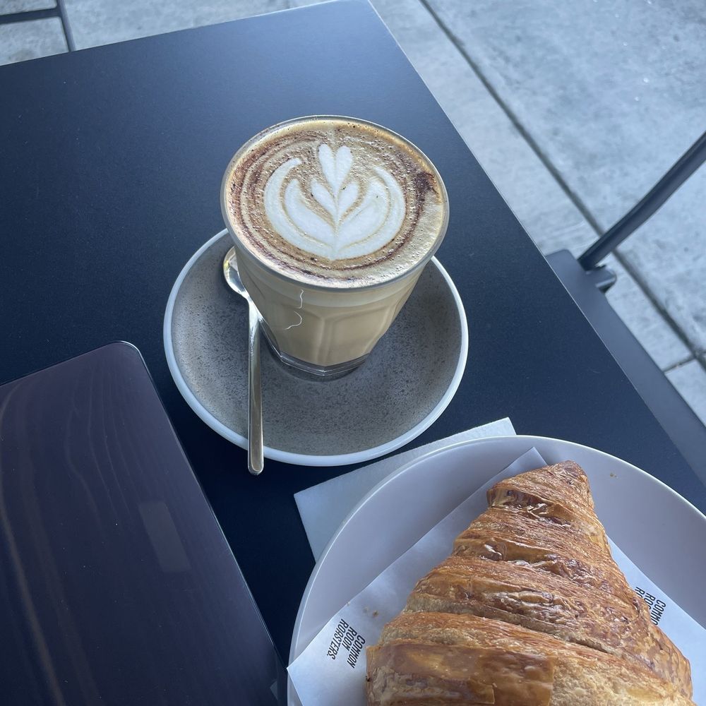 Latte and croissant Latte and croissant