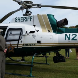 Sunderman Recreation Complex - The pilot for the Sheriff Department's helicopter explaining some details to the audiance