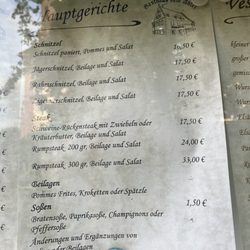 Gasthaus zum Adler - Speisekarte