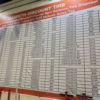 Maspeth Discount Tire - Price list - December 2019 - Tires Near Me - Queens, New York Maspeth Discount Tire - Price list - December 2019 - Tires Near Me - Queens, New York