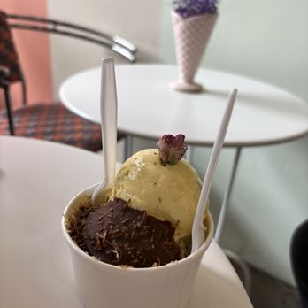 Kinrose Creamery - Single Pistachio Konafa with Chocolate Shell Single Saffron Pistachio Rose - Ice Cream & Frozen Yogurt Near Me - Pasadena, California Kinrose Creamery - Single Pistachio Konafa with Chocolate Shell Single Saffron Pistachio Rose - Ice Cream & Frozen Yogurt Near Me - Pasadena, California