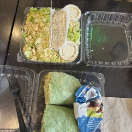 Chicken Caesar Wrap and Chicken Caesar Salad Chicken Caesar Wrap and Chicken Caesar Salad