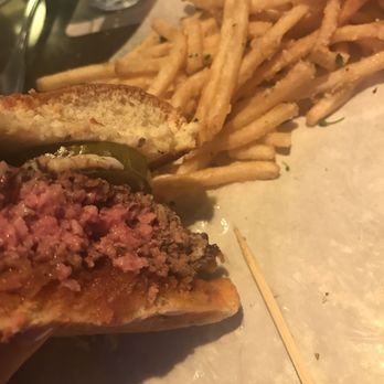 Yard House - Black Truffle Cheeseburger with Truffle Fries (minimal amount of cheese so kind of a disappointment but still tasty) - New American Near Me - Indianapolis, Indiana