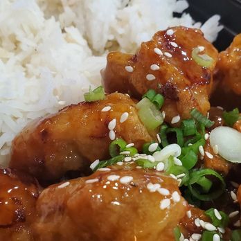 Hap Restaurant - Orange chicken, rice and chocolate mousse. - Vietnamese Near Me - Vancouver, Washington