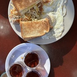 Cafe Cappuccino - Two Eggs, One Meat, Hash Browns & Toast
