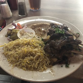 Nish! Mediterranean Grill - Lamb chops! with rice, veggies, and hummus. - Mediterranean Near Me - River Oaks, Texas Nish! Mediterranean Grill - Lamb chops! with rice, veggies, and hummus. - Mediterranean Near Me - River Oaks, Texas
