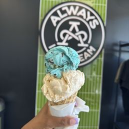 2 scoops Cookie Monster & fruity pebbles 2 scoops Cookie Monster & fruity pebbles