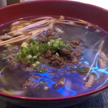 Deep Blue Sushi - Sirloin udon with enoki mushroom and asparagus. It was delicious. Glad I shifted through the popular dishes to find this. - Sushi Bars Near Me - Jamaica, New York Deep Blue Sushi - Sirloin udon with enoki mushroom and asparagus. It was delicious. Glad I shifted through the popular dishes to find this. - Sushi Bars Near Me - Jamaica, New York
