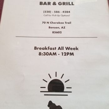 Mescal Bar & Grill - Menu cover - American Near Me - Benson, Arizona