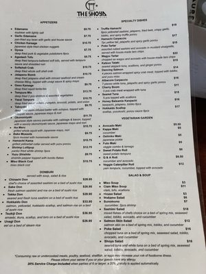 Menu photo 2 The Shoya Pleasant Hill, CA Menu photo 2 The Shoya Pleasant Hill, CA