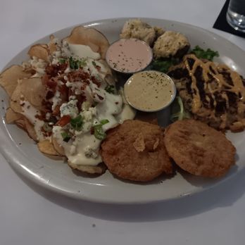 The Crossing Steakhouse - Sampler plater under appetizers DELICIOUS - Seafood Near Me - Norcross, Georgia