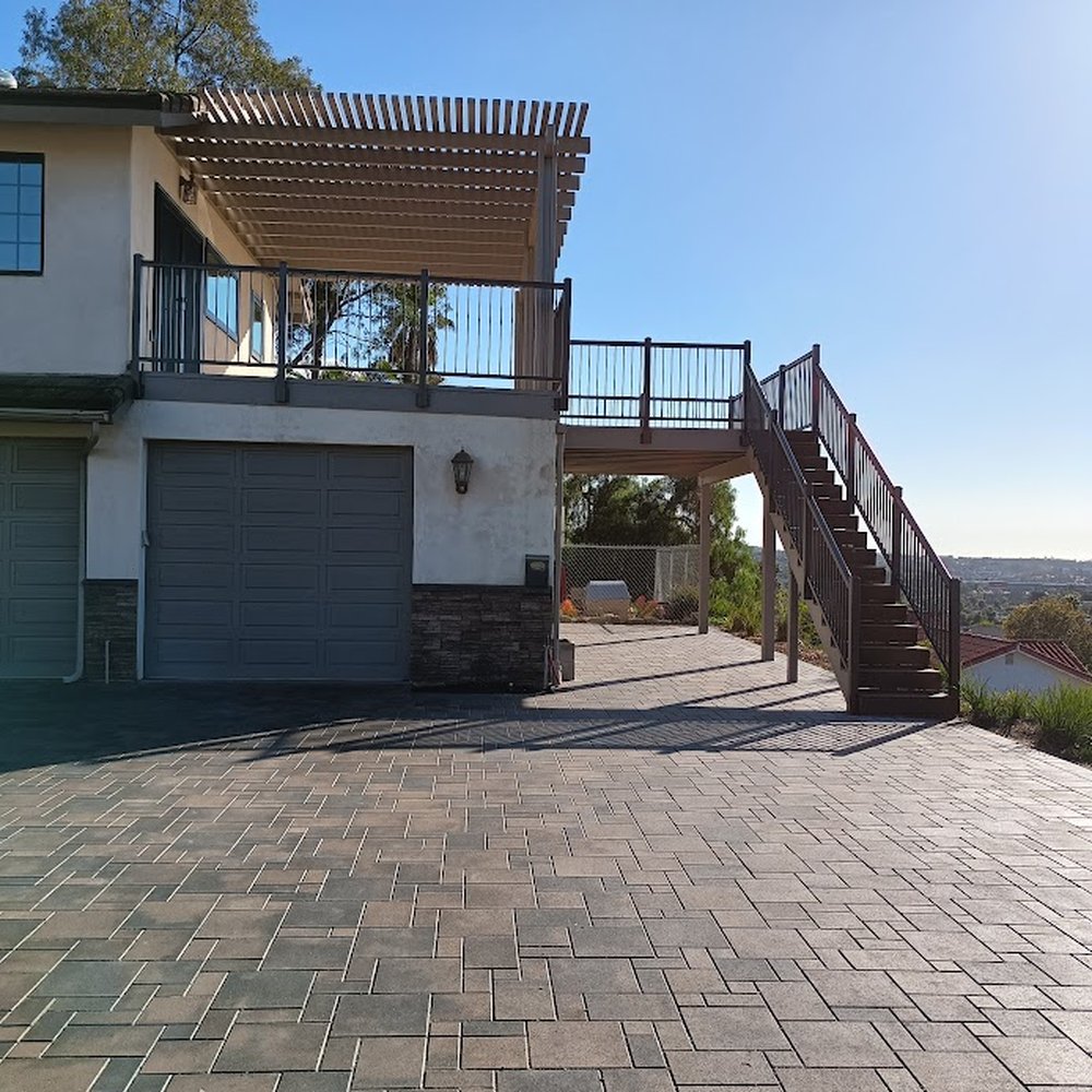 North County Deck & Patio - Finished product - pergola /deck cover, extended deck with carport underneath, staircase, and rail system. - Decks & Railing Near Me - San Marcos, California North County Deck & Patio - Finished product - pergola /deck cover, extended deck with carport underneath, staircase, and rail system. - Decks & Railing Near Me - San Marcos, California