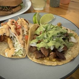 Al Pastor and fish tacos Al Pastor and fish tacos