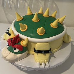 Incredible job on this EGGLESS Bowser cake for my son's birthday. Was even better than the photo I sent.
