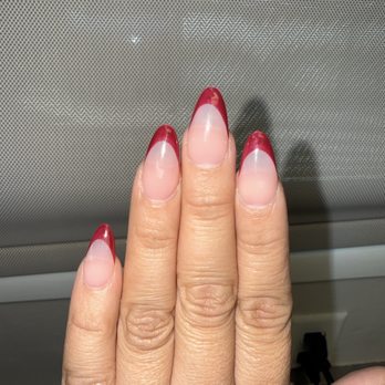 Golden Nail Lounge CA - Only did one coat for a burgundy red and it's see through patchy does not match my pedicure which was supposed to be same color. - Nail Salons Near Me - Bakersfield, California Golden Nail Lounge CA - Only did one coat for a burgundy red and it's see through patchy does not match my pedicure which was supposed to be same color. - Nail Salons Near Me - Bakersfield, California