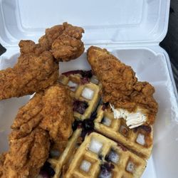 Angie's Place - Blueberry waffle & tenders