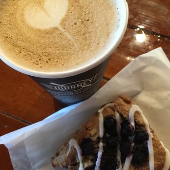 Journey Coffee - Lavender Latte + seasonal blueberry scone - Coffee & Tea Near Me - Vacaville, California Journey Coffee - Lavender Latte + seasonal blueberry scone - Coffee & Tea Near Me - Vacaville, California