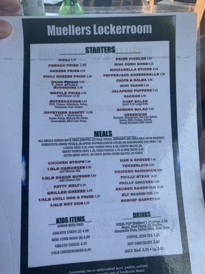Menu photo 1 Mueller's Lockeroom Atchison, KS