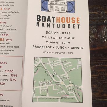 Boat House - Here is the menu! They have quick breakfast! And they stay open late too! Thank God! - New American Near Me - Nantucket, Massachusetts