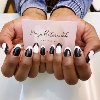 Maya's Nail Studio - Black and white French nails - Nail Salons Near Me - San Fernando Valley, California Maya's Nail Studio - Black and white French nails - Nail Salons Near Me - San Fernando Valley, California