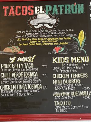 Menu photo 2 Tacos El Patron San Francisco, CA