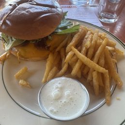 George's all natural cheese burger